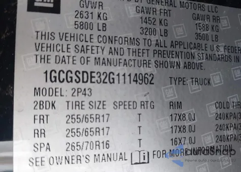 2016 Chevrolet Colorado Z71 from USA, damaged, VIN 1GCGSDE32G1114962